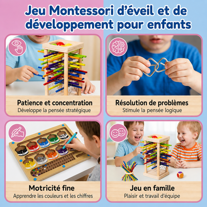 Set de Jeux Montessori 3 Pièces – Coffret Jeux Éducatifs de Logique pour Enfants
