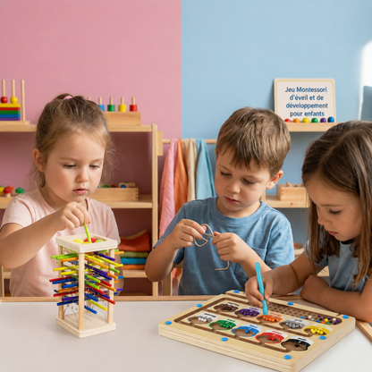 Set de Jeux Montessori 3 Pièces – Coffret Jeux Éducatifs de Logique pour Enfants