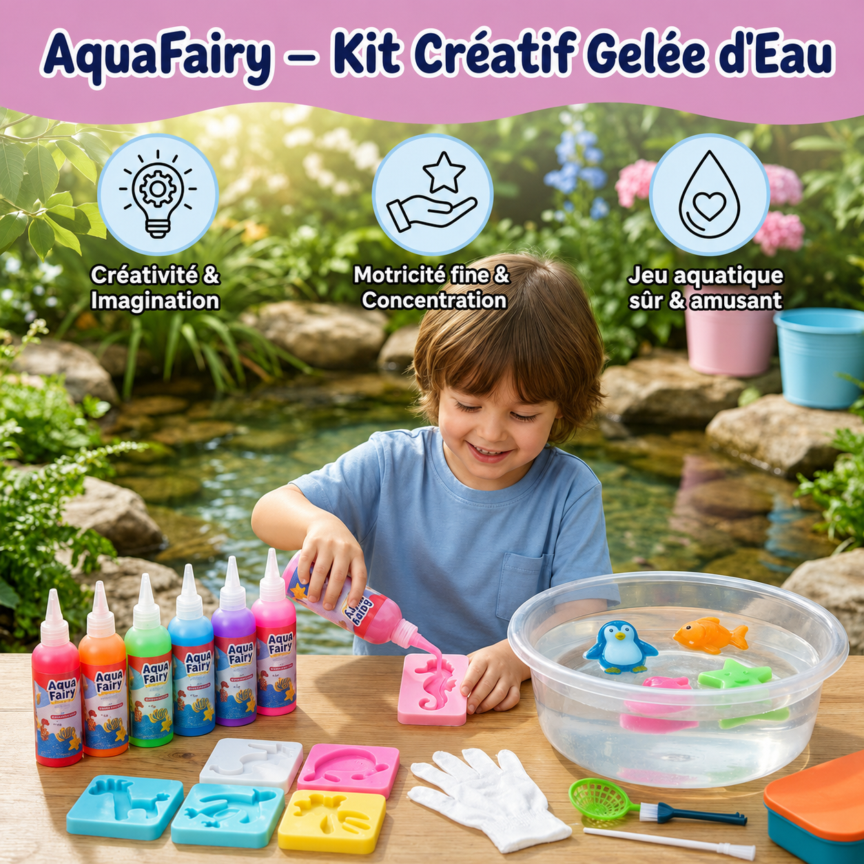 Kit Créatif Gelée d'Eau AquaFairy – Activité DIY Sensorielle pour Enfants | Sûr & Non Toxique