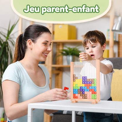 Puzzle Blocs de Couleurs 3D en Bois – Jeu Montessori Éducatif pour Enfants