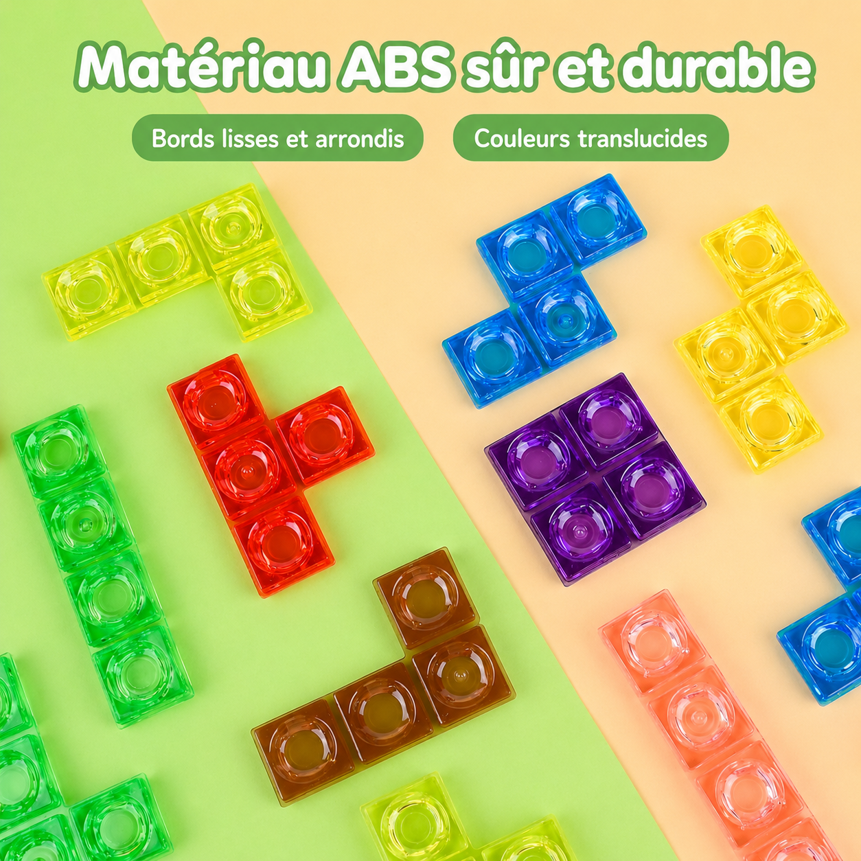 Puzzle Blocs de Couleurs 3D en Bois – Jeu Montessori Éducatif pour Enfants