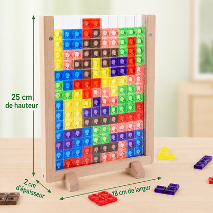 Puzzle Blocs de Couleurs 3D en Bois – Jeu Montessori Éducatif pour Enfants