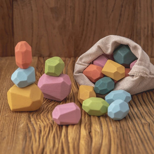 Pierres en bois Montessori (18 pièces)