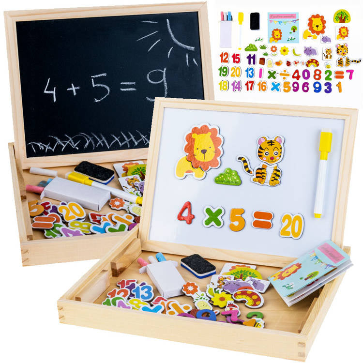 Tableau de dessin Montessori 2-en-1 pour enfants – Tableau de dessin magnétique et jouet éducatif
