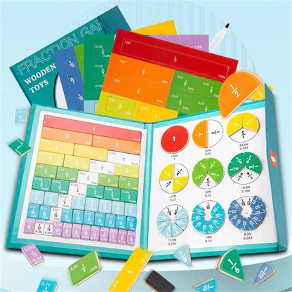 Livre Magnétique de Fractions pour Enfants – Jeu Montessori d'Initiation aux Mathématiques