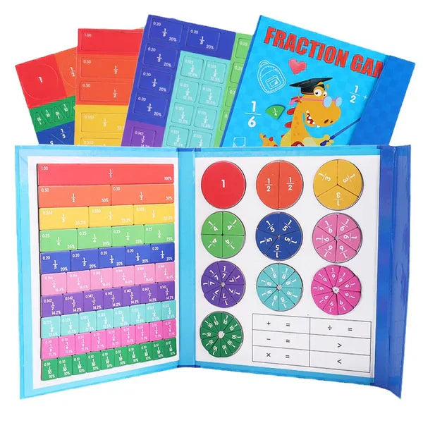 Livre Magnétique de Fractions pour Enfants – Jeu Montessori d'Initiation aux Mathématiques