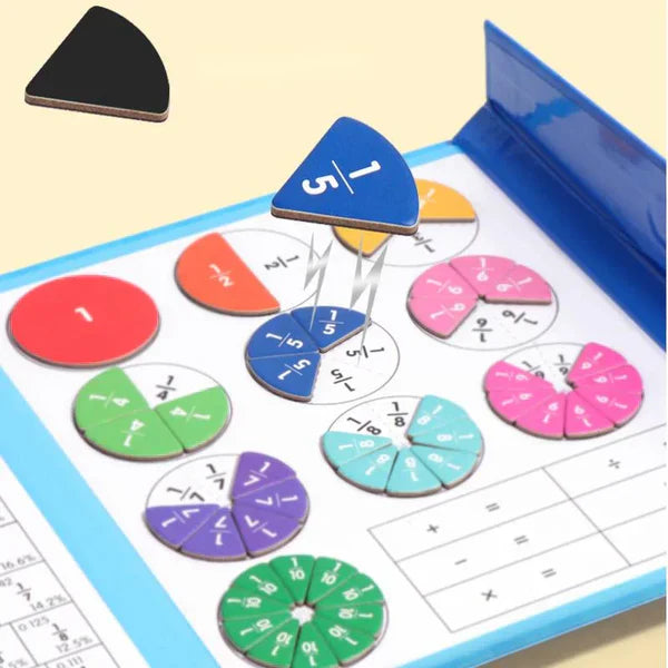 Livre Magnétique de Fractions pour Enfants – Jeu Montessori d'Initiation aux Mathématiques