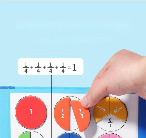 Livre Magnétique de Fractions pour Enfants – Jeu Montessori d'Initiation aux Mathématiques