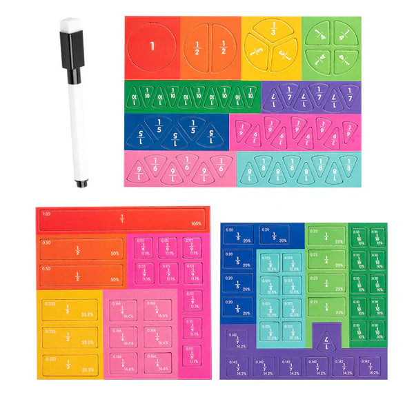 Livre Magnétique de Fractions pour Enfants – Jeu Montessori d'Initiation aux Mathématiques