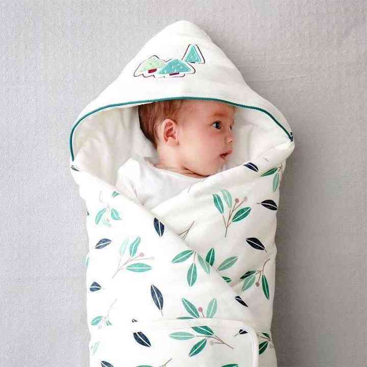 Couverture d’Emmaillotage à Capuche pour Bébé – Couverture d’Enveloppement Douce pour Nouveau-Né