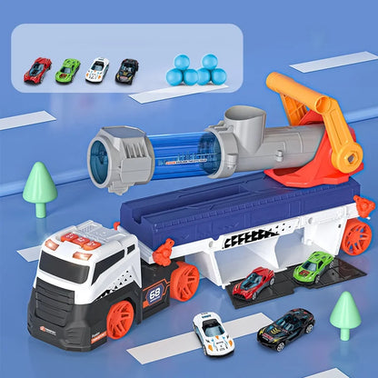 Camion Lanceur de Voitures de Course – Rampe de Lancement & Mini Bolides Inclus