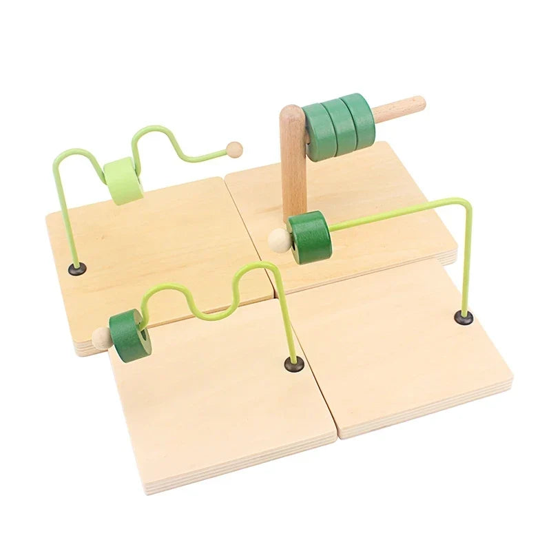 Activités Montessori en bois à enfiler sur tiges et fils