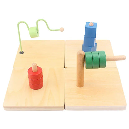 Activités Montessori en bois à enfiler sur tiges et fils