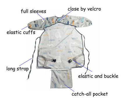 Bavoir Bébé à Manches Longues Imperméable pour Repas
