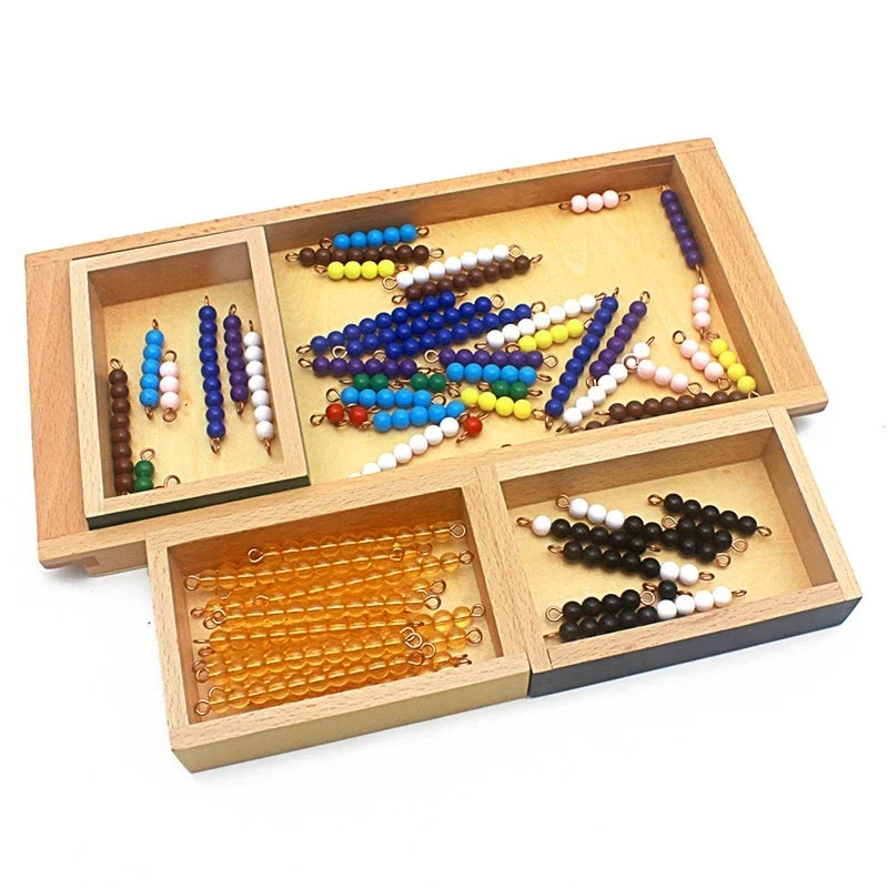 Jeu du serpent de l’addition Montessori avec perles et plateau