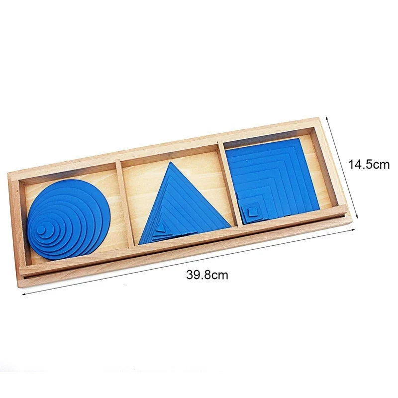 Plateaux Montessori de formes géométriques à superposer