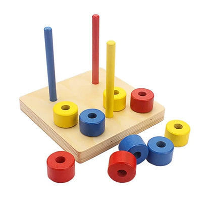 Activités Montessori en bois à enfiler sur tiges et fils