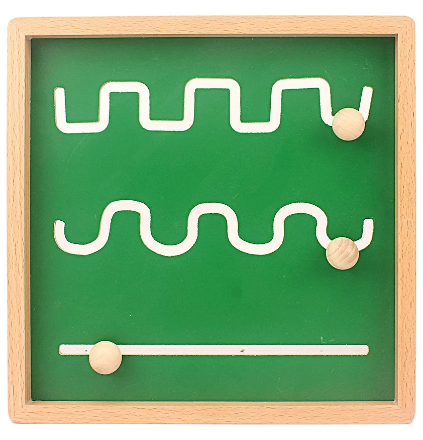 Planche de pré-écriture Montessori en bois avec bille de traçage