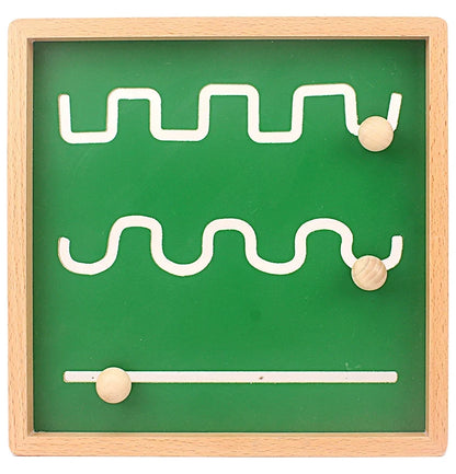 Planche de pré-écriture Montessori en bois avec bille de traçage