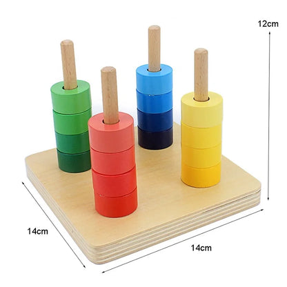 Activités Montessori en bois à enfiler sur tiges et fils