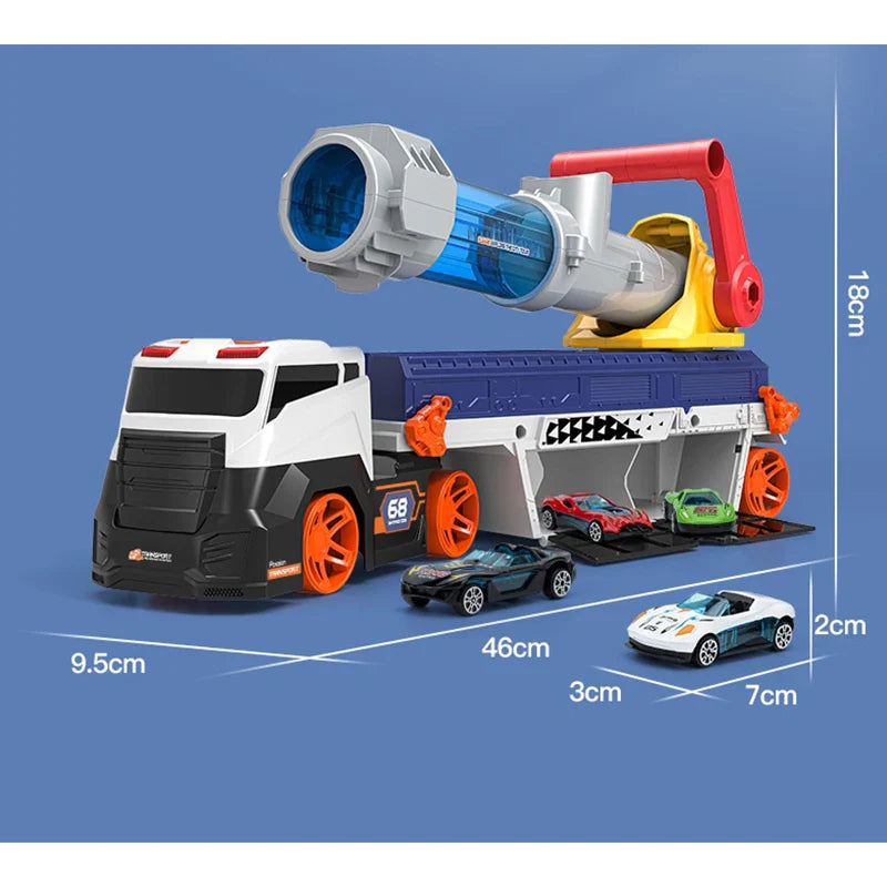 Camion Lanceur de Voitures de Course – Rampe de Lancement & Mini Bolides Inclus