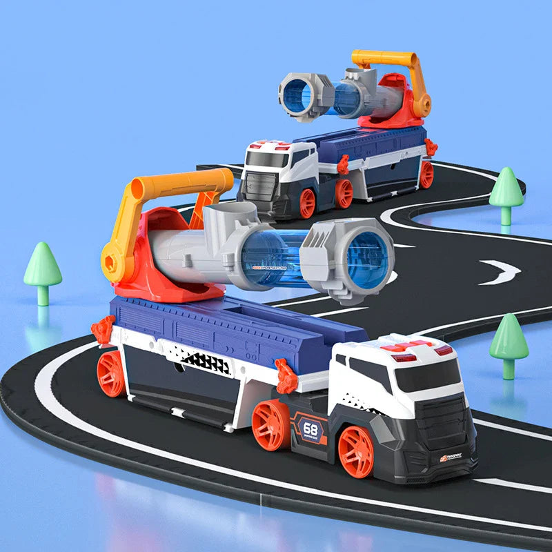 Camion Lanceur de Voitures de Course – Rampe de Lancement & Mini Bolides Inclus