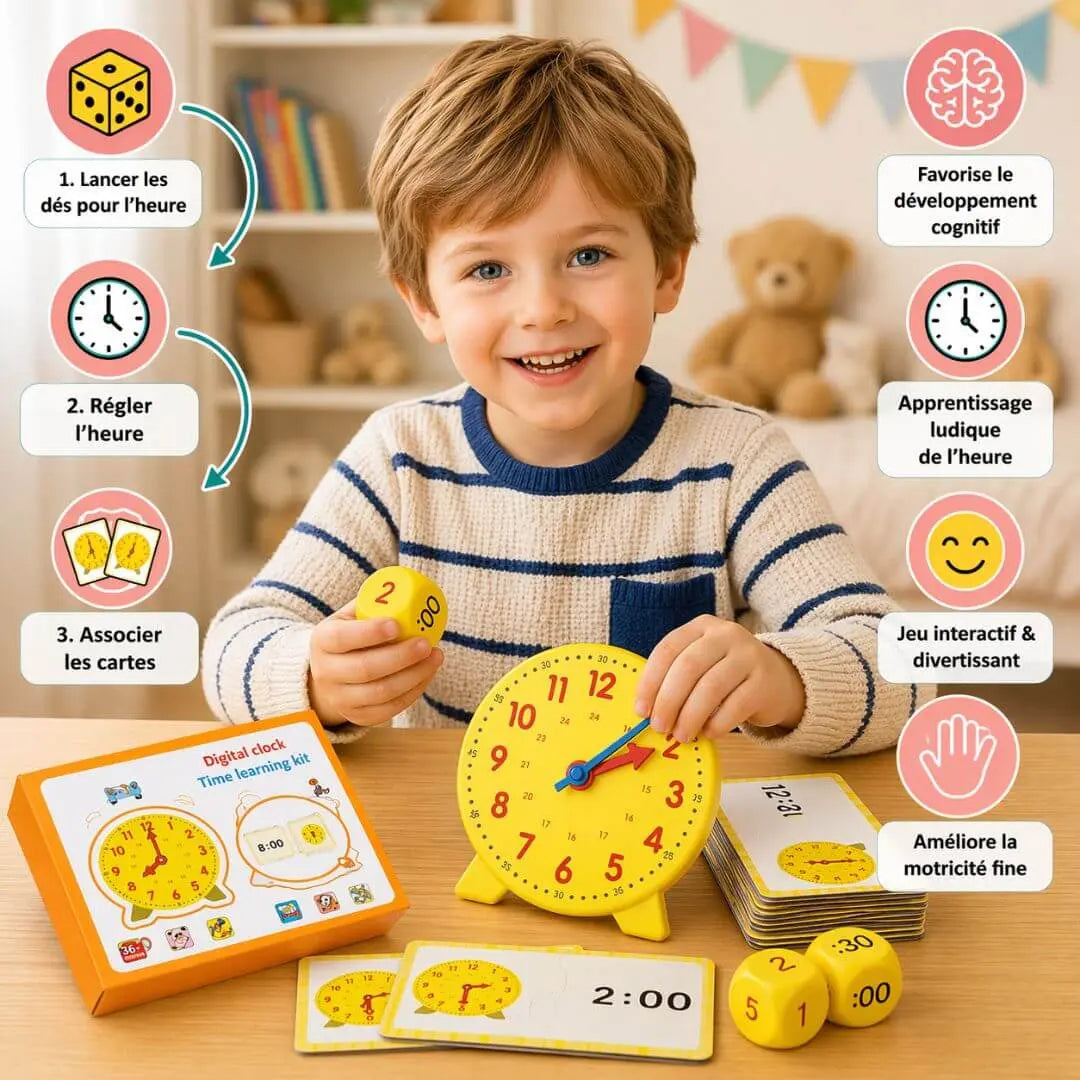 Horloge Montessori Interactive – Double Affichage pour Apprendre l'Heure