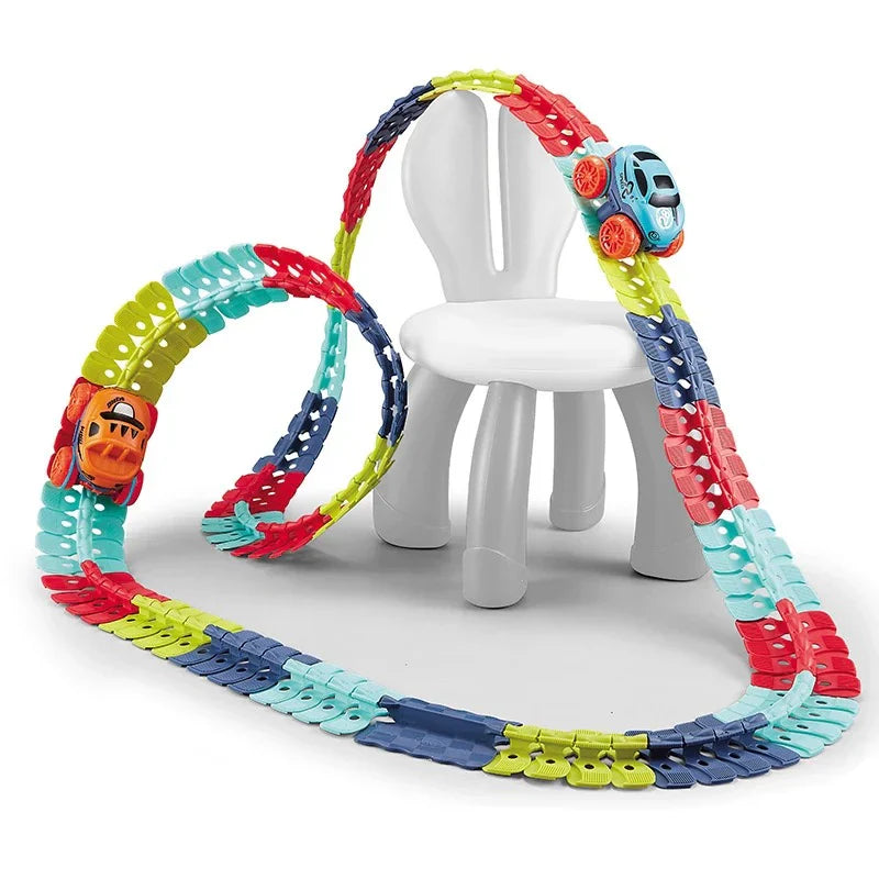 Circuit de Course Anti-Gravité – Piste Flexible avec Boucles & Cascades pour Enfants | Dès 46 Pièces