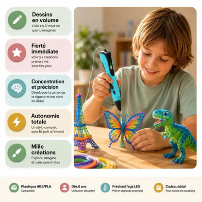Stylo d'Impression 3D – Kit Créatif Haute Précision dès 10 Ans