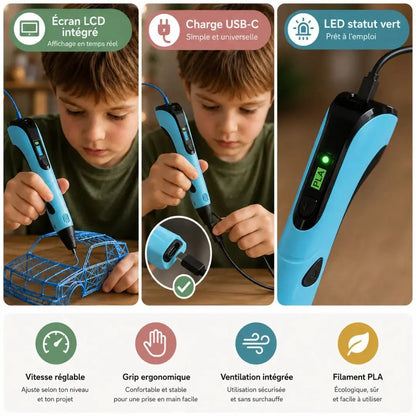 Stylo d'Impression 3D – Kit Créatif Haute Précision dès 10 Ans