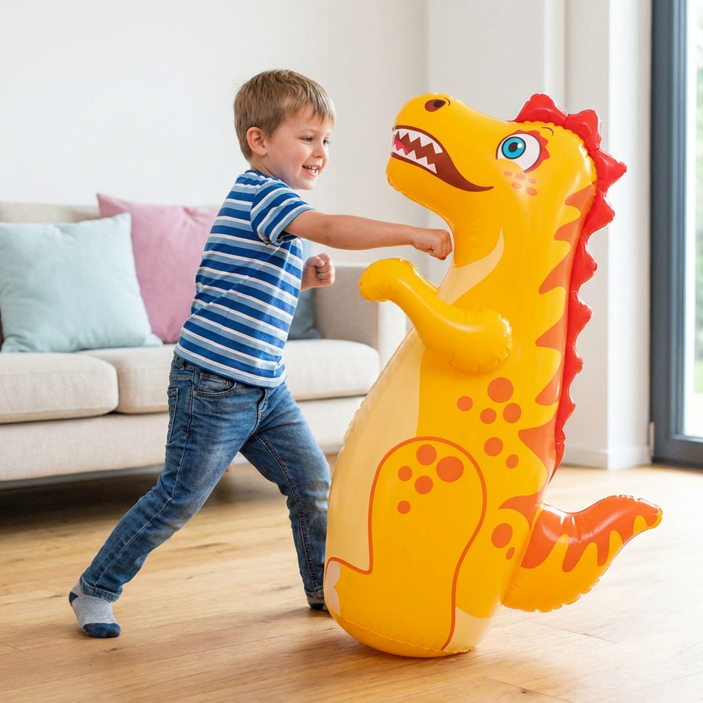 Sac de Frappe Gonflable Enfant – Base à Eau, Motif Animal | Dragon, Dino, Dauphin | Dès 3 ans
