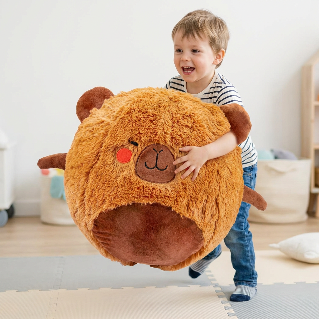 Animal Sauteur Gonflable en Peluche – Capybara, Chat & Requin – Saute, Joue, Câline