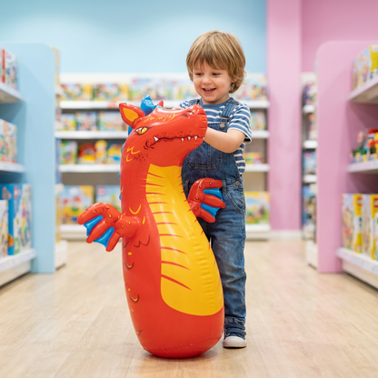 Sac de Frappe Gonflable Enfant – Base à Eau, Motif Animal | Dragon, Dino, Dauphin | Dès 3 ans