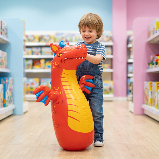 Sac de Frappe Gonflable Enfant – Base à Eau, Motif Animal | Dragon, Dino, Dauphin | Dès 3 ans