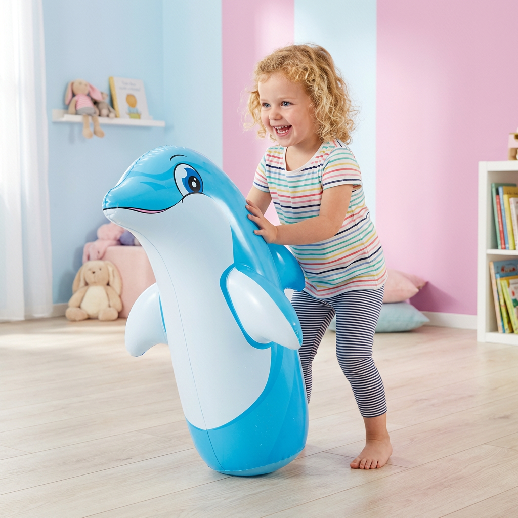 Sac de Frappe Gonflable Enfant – Base à Eau, Motif Animal | Dragon, Dino, Dauphin | Dès 3 ans