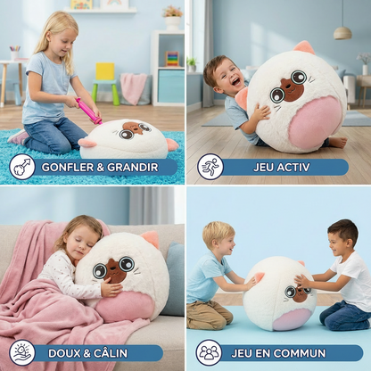 Animal Sauteur Gonflable en Peluche – Capybara, Chat & Requin – Saute, Joue, Câline