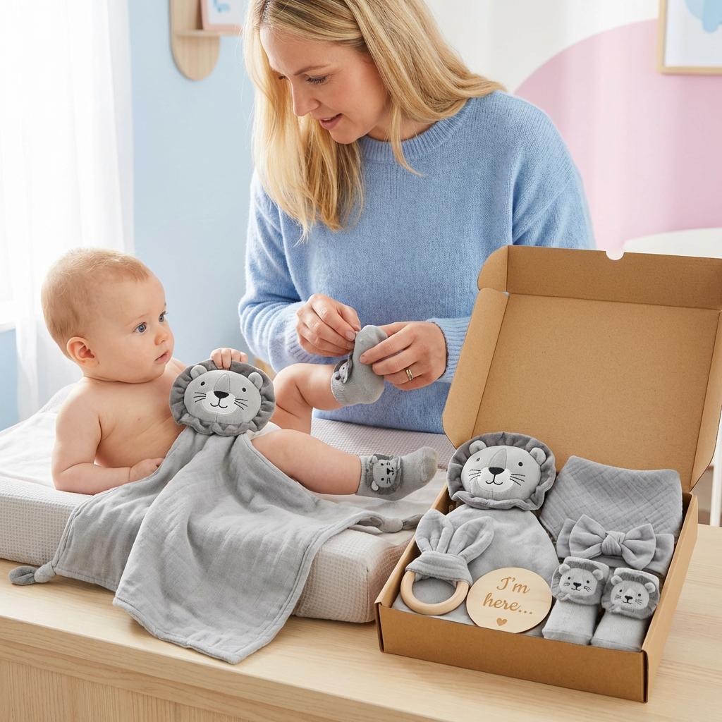 Coffret Cadeau Naissance 6 Pièces – Kit Essentiel Bébé pour Nouveau-Né