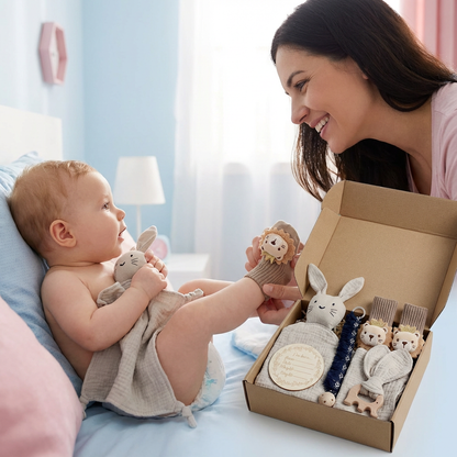 Coffret Cadeau Naissance 6 Pièces – Kit Essentiel Bébé pour Nouveau-Né