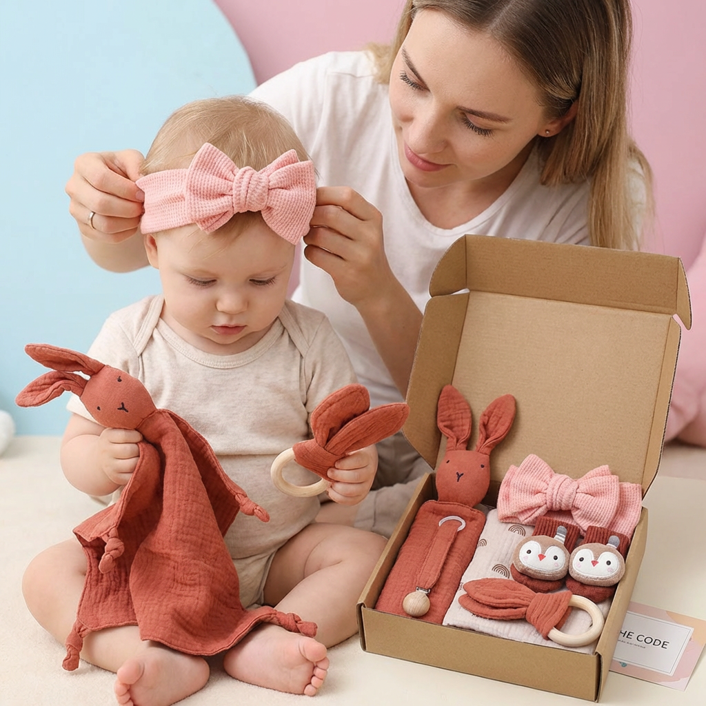 Coffret Cadeau Naissance 6 Pièces – Kit Essentiel Bébé pour Nouveau-Né