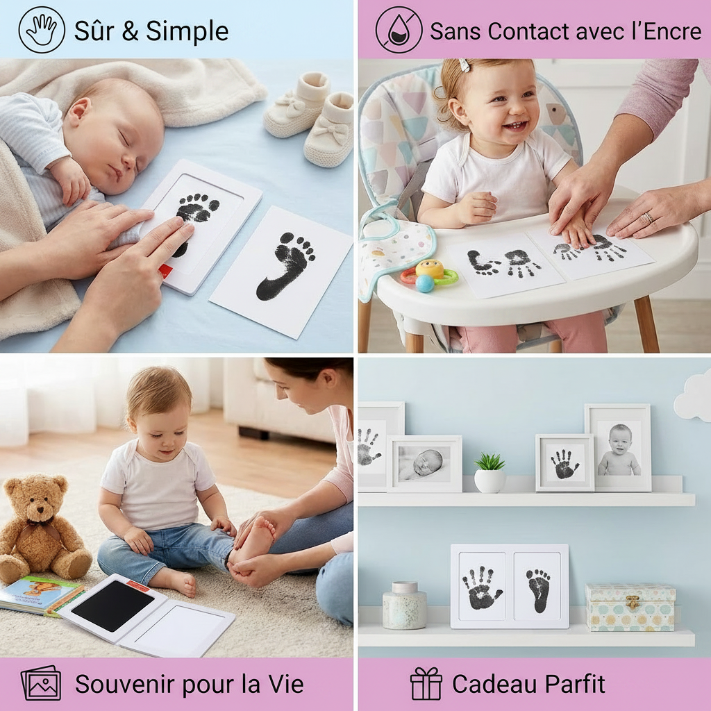 Kit DIY Empreinte Main et Pied pour Bébé et Tout-Petit