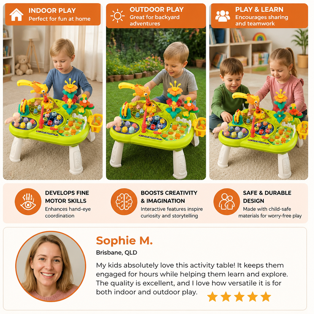 Table d'Activités Multifonctionnelle pour Enfants – Exploration et Développement Sensoriel