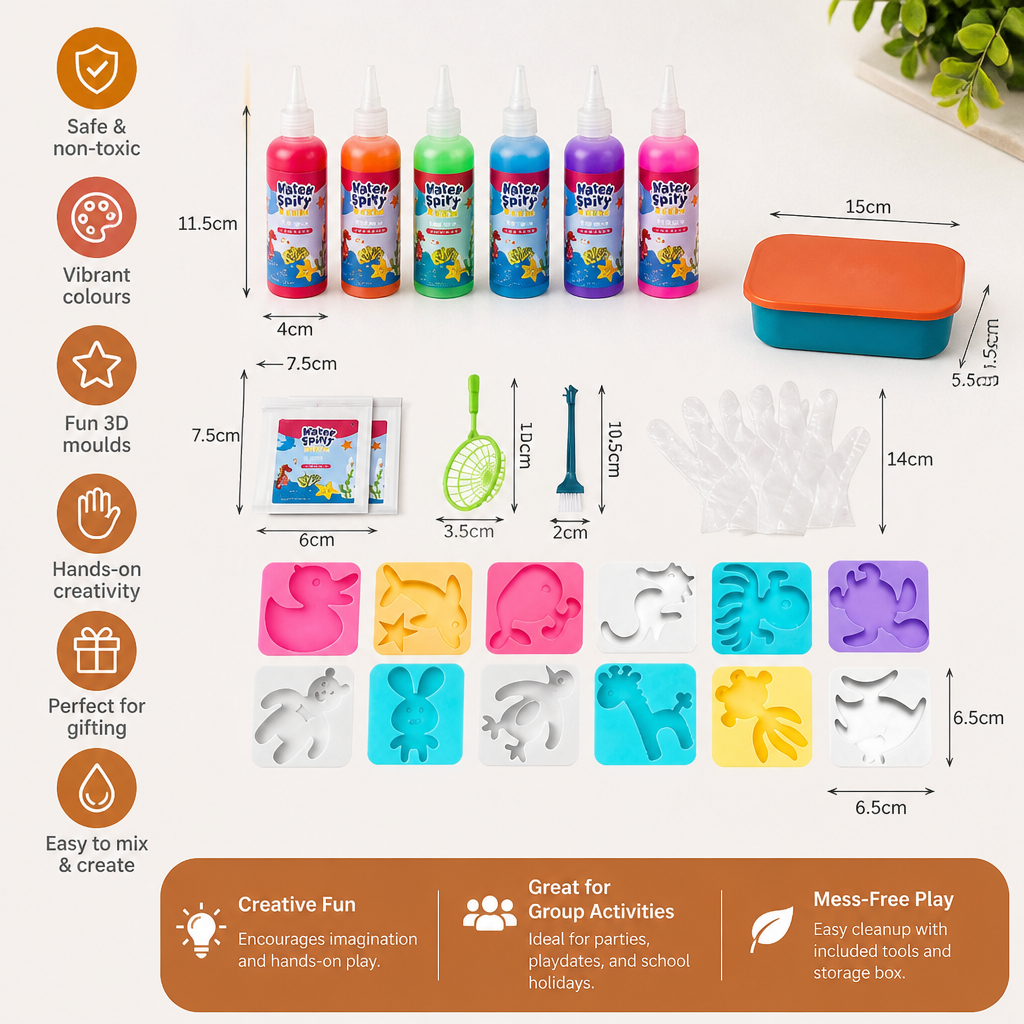 Kit créatif de gelée d’eau avec gels et moules