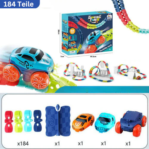 Circuit de Course Anti-Gravité – Piste Flexible avec Boucles & Cascades pour Enfants | Dès 46 Pièces