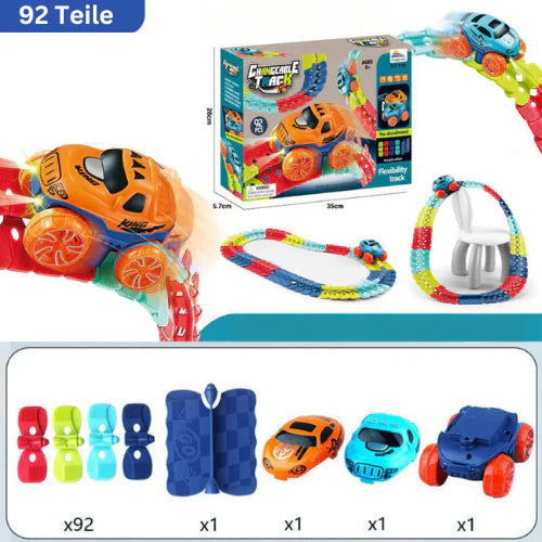 Circuit de Course Anti-Gravité – Piste Flexible avec Boucles & Cascades pour Enfants | Dès 46 Pièces