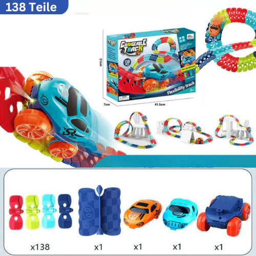Circuit de Course Anti-Gravité – Piste Flexible avec Boucles & Cascades pour Enfants | Dès 46 Pièces