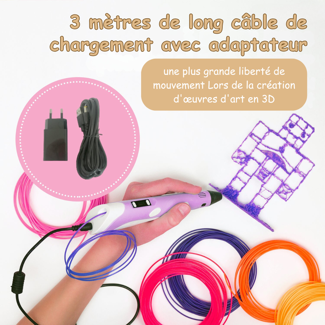 Stylo 3D pour Enfant – Créez Facilement des Œuvres en Relief