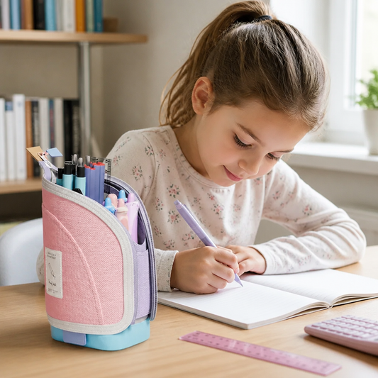 Trousse Pop-Up 2-en-1 avec Porte-Stylos – Rangement Compact pour Bureau