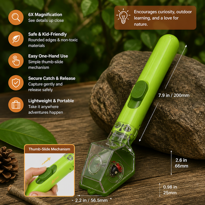 Attrape-insectes pour Enfants – Kit d'Observation avec Loupe 6x Intégrée