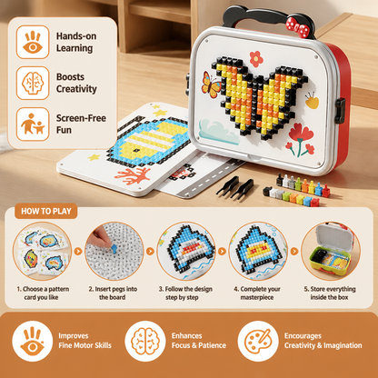 Jeu de Mosaïque Montessori Champignons – Éveil Créatif et Motricité Fine
