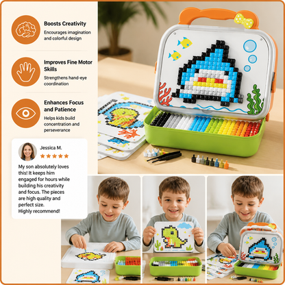 Jeu de Mosaïque Montessori Champignons – Éveil Créatif et Motricité Fine